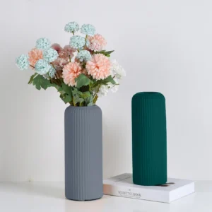 Creative Flower Vase Plastic Striped Flower Pot Decoration Floral Arrangement Display Bottle Desktop Plant Hydroponic Pot Decor - Image 2