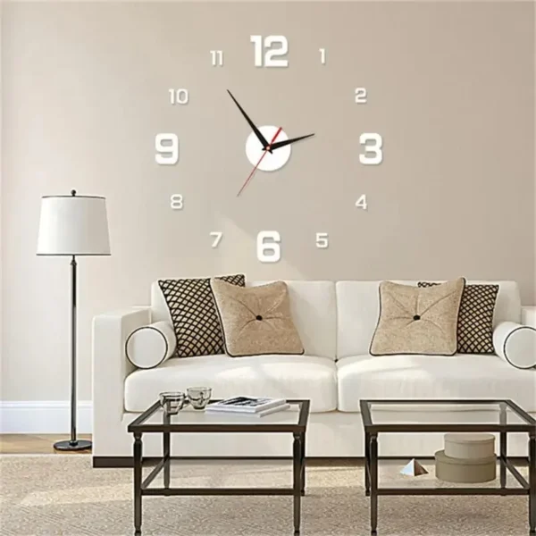 Modern Design Large Wall Clock 3D DIY Quartz Clock Fashion Watch Acrylic Mirror Sticker Living Room Home Decorations Decor - Image 2
