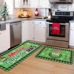 1pc Christmas Welcome Carpet Anti Slip Washable Decorative Door Mat Entrance Carpet 80 × 120cm Household Dirt Resistant Carpet - Image 2
