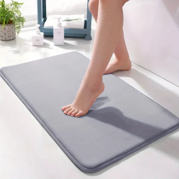 Carpet 1PCS Memory Foam Flat Floor Mat Toilet Non-slip Door Non-Slip Kitchen Bathroom Absorbent Foot Mat - Image 2