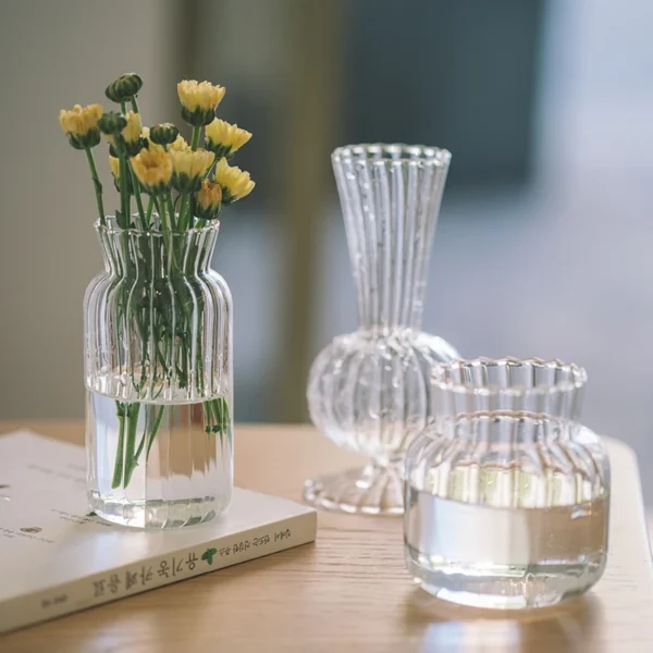 Vintage Flower Vase Mini Glass Vase Wedding Party Transparent Hydroponics Plant Flower Vases Desktop Ornaments Home Decorations - Image 2