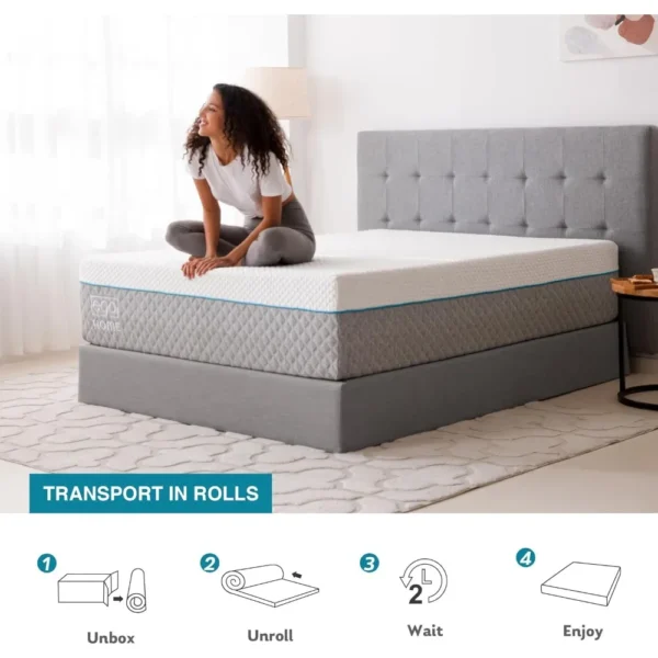 King Mattress 14 Inch, Memory Foam Mattress Bed in a Box, Back Pain Relief Mattresses Made in USA, Medium Firm Mattresses - Image 4
