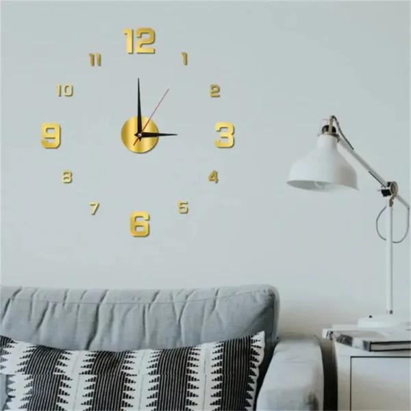 Modern Design Large Wall Clock 3D DIY Quartz Clock Fashion Watch Acrylic Mirror Sticker Living Room Home Decorations Decor - Image 3
