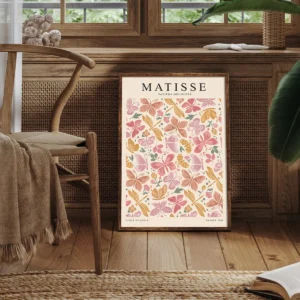 Set of 3 bohemia Abstract Butterfly Flower Market Gallery Wall Art Canvas Prints, Bauhaus Posters, Matisse Exhibition Wall Art, Floral Wall Art, retro Art Prints, Flower Market Posters, Bedroom Living Room Restaurant Corridor Wall Decor, No Frame - Image 6