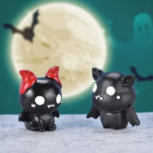 Halloween Decoration Figurine Miniature Cartoon Cute Pumpkin Ghost Bat Micro Landscape Ornaments for Home Resin Craft Desk Decor - Image 3