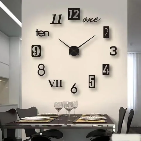 Modern Design Large Wall Clock 3D DIY Quartz Clocks Fashion Watches Acrylic Mirror Stickers Living Room Home Decor Horloge