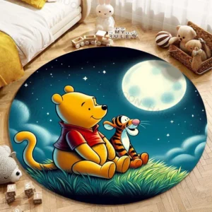 Disney Winnie The Pooh Tigger Print Round Carpet Living Room Bedroom Table and Chair Sofa Decor Carpet and Rug Kids Play Mat - Image 3