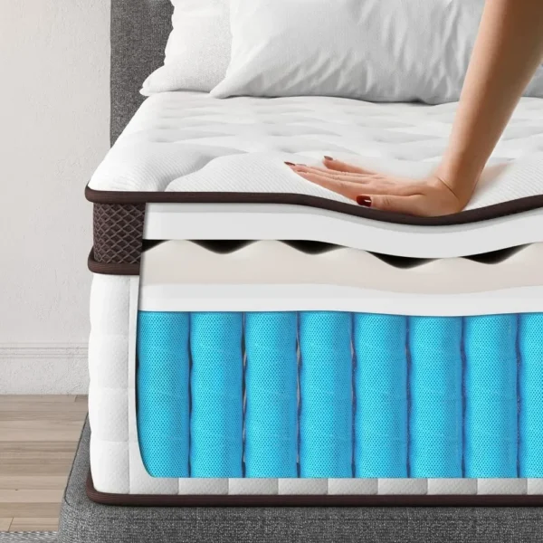 Full Mattress, 10 Inch Hybrid Mattress with Memory Foam & Heavier Coils, Ergonomic Design for Pressure Relief, Medium Firm Feel - Image 4