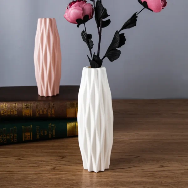 Plastic Flower Modern Vase Decoration Home Nordic Style Vase Imitation Ceramic Flower Pot Decoration Vases for Flowers - Image 4