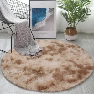 1Pcs Fluffy Rug Round Velvet Floor Carpets Living Room Decoration Home Area Mats Solid Long Plush Carpet Shaggy Rugs for Bedroom - Image 2