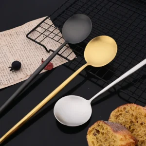 2Pcs Salad Service Set Gold Cutlery Set Spoons Forks Long Handle Large Fork Stainless Steel Dinning Server Set Utensils - Image 5