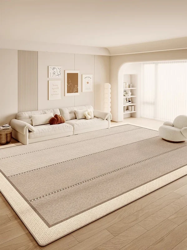 Cream Abstract Luxurious Striped Carpet Artistic Creative Living Room Carpets Large Size Balcony Rug Easy To Clean Bedroom Rugs - Image 4