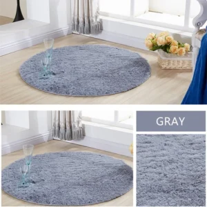 1Pcs Fluffy Rug Round Velvet Floor Carpets Living Room Decoration Home Area Mats Solid Long Plush Carpet Shaggy Rugs for Bedroom - Image 4