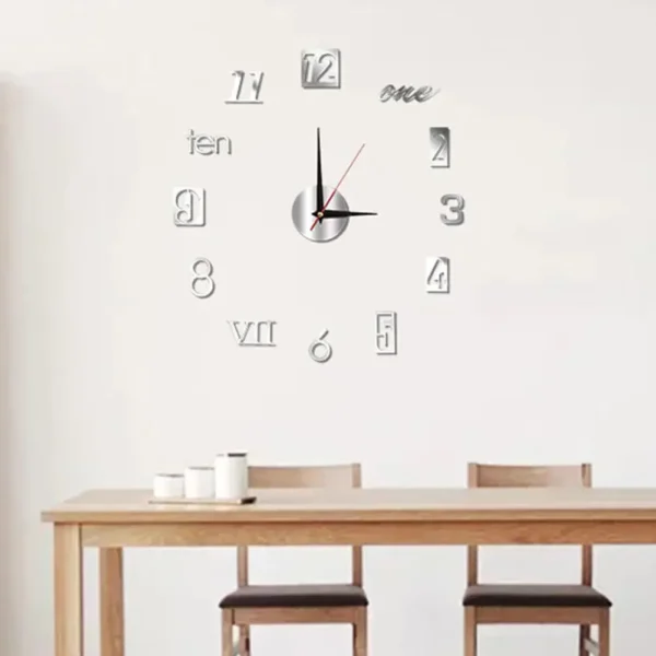 Modern Design Large Wall Clock 3D DIY Quartz Clocks Fashion Watches Acrylic Mirror Stickers Living Room Home Decor Horloge - Image 3