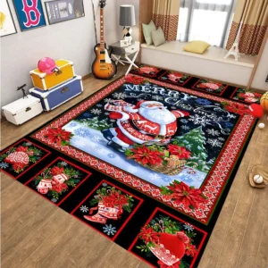Christmas Rectangle Large Area Rugs Santa Claus Rug for Living Room Bedroom Carpet Playroom Decor Kid Gift - Image 4