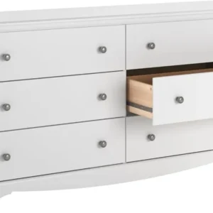 Bedroom Furniture:Double Dresser for Bedroom, 6-Drawer Wide Chest of Drawers, Traditional Bedroom Dresser, WDC-6330-V - Image 3