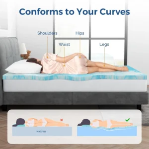 Mattress Topper Queen, 2 Inch Gel Memory Foam Bed Topper for Queen Size Bed,Full/Twin/Full/Queen/King optional - Image 4