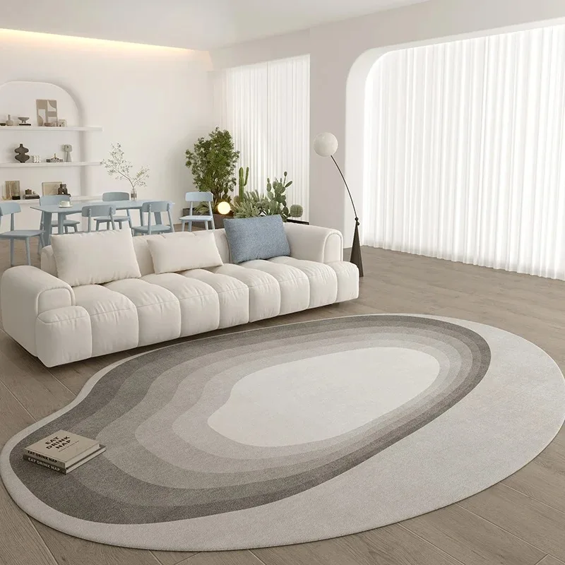 Irregular Living Room Large Area Carpets Gradient Color Bedroom Carpet Line Geometric Decoration Rug Minimalist Creative Rugs IG - Image 4