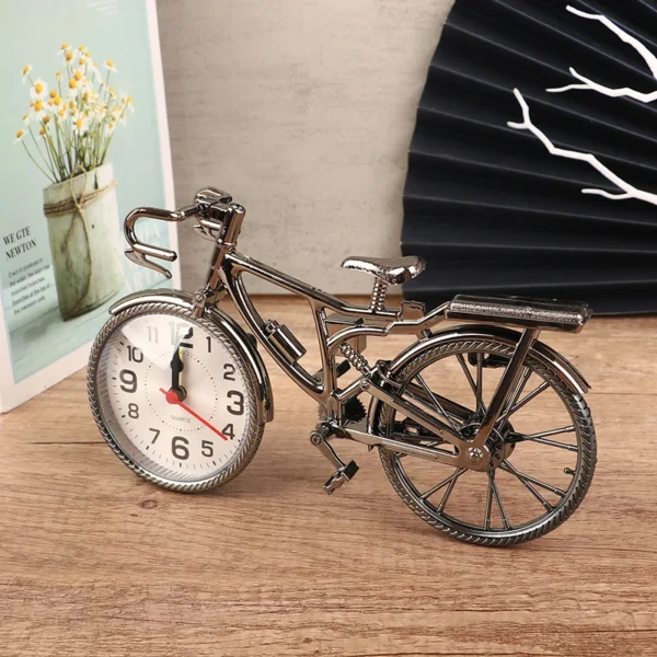 Vintage Arabic Numeral Bicycle Shape Creative Table Alarm Clock Home Decor Room desktop Decoration Crafts Gift - Image 3