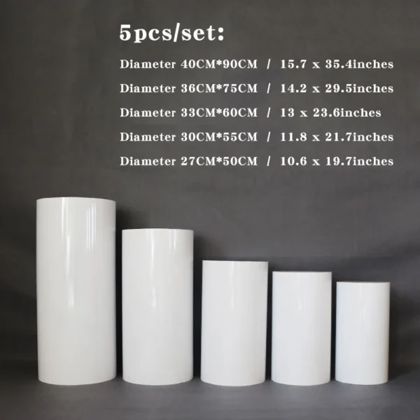 Cylinder Pedestal Stand White 3/5pcs Plinth White Party Dessert Table Cake Stand Pedestal Iron Column For Wedding Decoration - Image 2